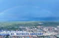 潼关：雨后天晴云开处 绚丽彩虹映满天