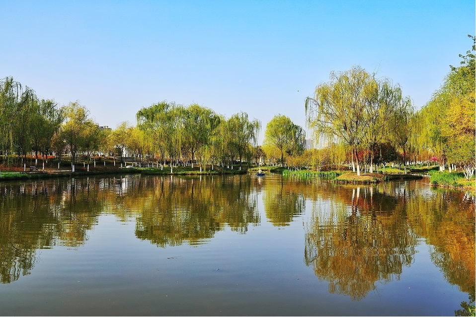 富平县温泉河湿地公园图片