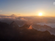 西岳华山：冬日晚霞映群峰