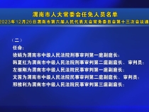 渭南市人大常委会任免人员名单