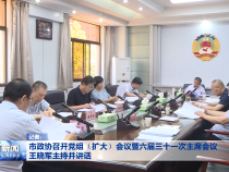 市政协召开党组（扩大）会议暨六届三十一次主席会议 王晓军主持并讲话