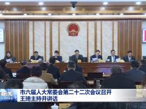 市六届人大常委会第二十二次会议召开 王琦主持并讲话