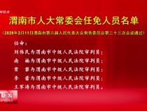 渭南市人大常委會任免人員名單