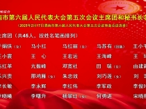 渭南市第六屆人民代表大會第五次會議主席團和秘書長名單