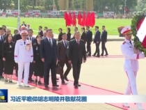 习近平瞻仰胡志明陵并敬献花圈
