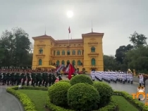 近距离带你看欢迎仪式上的越南仪仗队