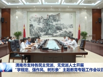 渭南市支持各民主黨派、無黨派人士開展“學規定、強作風、樹形象”主題教育專題工作會議召開