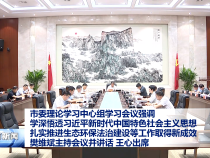 市委理論學習中心組學習會議強調 學深悟透習近平新時代中國特色社會主義思想 扎實推進生態環保法治建設等工作取得新成效 樊維斌主持會議并講話 王心出席