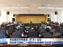 市紀委召開常委會（擴大）會議 傳達學習黨的二十屆四中全會精神 張云哲主持并講話