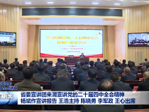 省委宣講團來渭宣講黨的二十屆四中全會精神 楊斌作宣講報告 王浩主持 陳曉勇 李軍政 王心出席