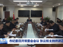 市紀(jì)委召開常委會(huì)會(huì)議 張?jiān)普苤鞒植⒅v話