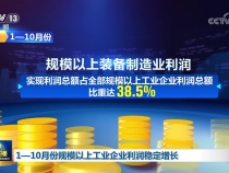 1—10月份規模以上工業企業利潤穩定增長