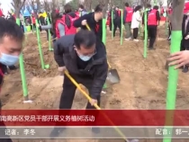 渭南高新区党员干部开展义务植树活动