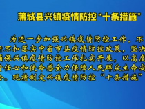 蒲城县兴镇疫情防控“十条措施”