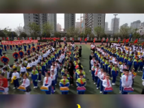 临渭区渭河小学举行第七届体育文化节暨春季田径运动会开幕式